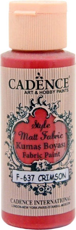 Cadence Style matt textiel verf Karmozijnrood 01 021 F637 0059 59ml