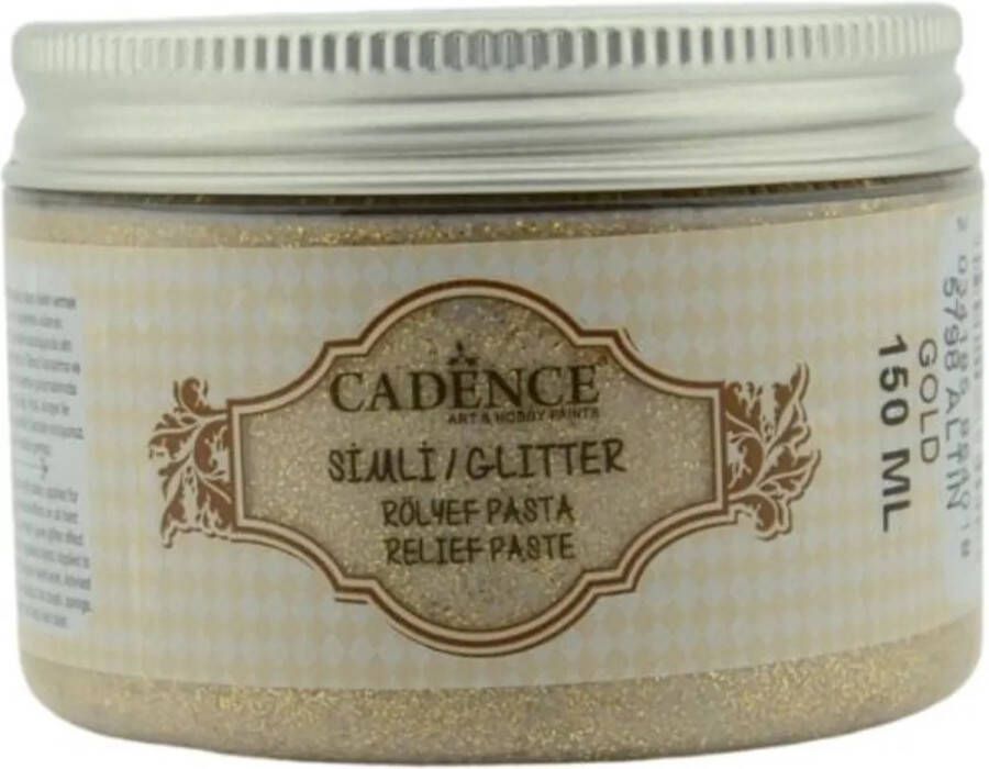 Cadence Textiel Glitter Relief Pasta 150 ml Goud