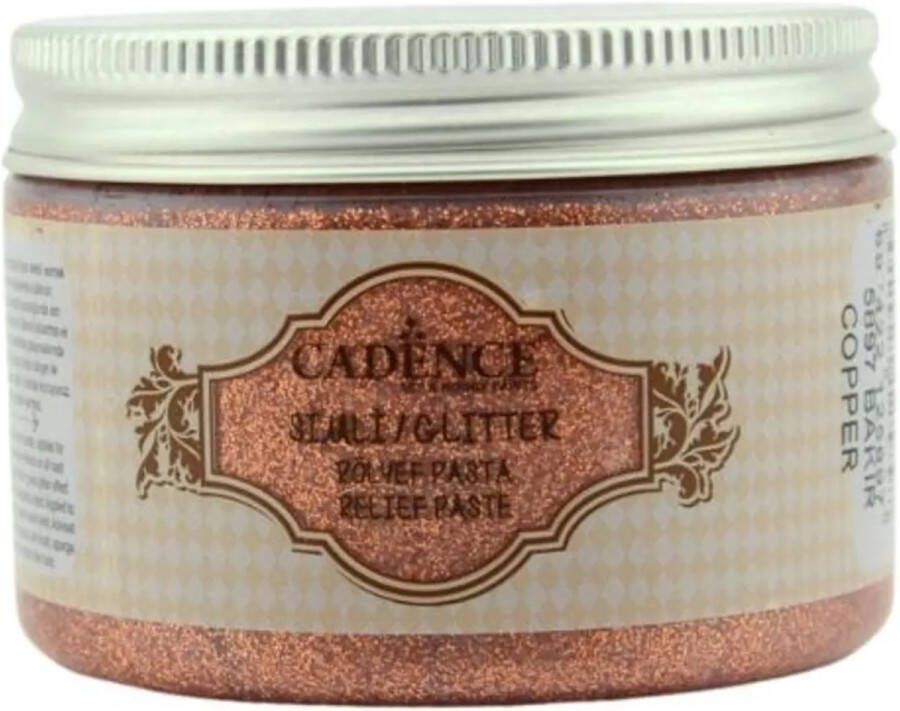 Cadence Textiel Glitter Relief Pasta 150 ml Koper