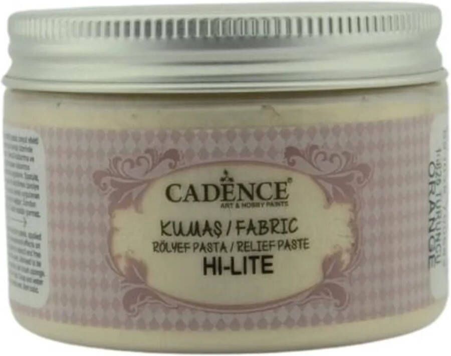 Cadence Textiel Hi Lite Metallic Relief Pasta 150 ml Oranje