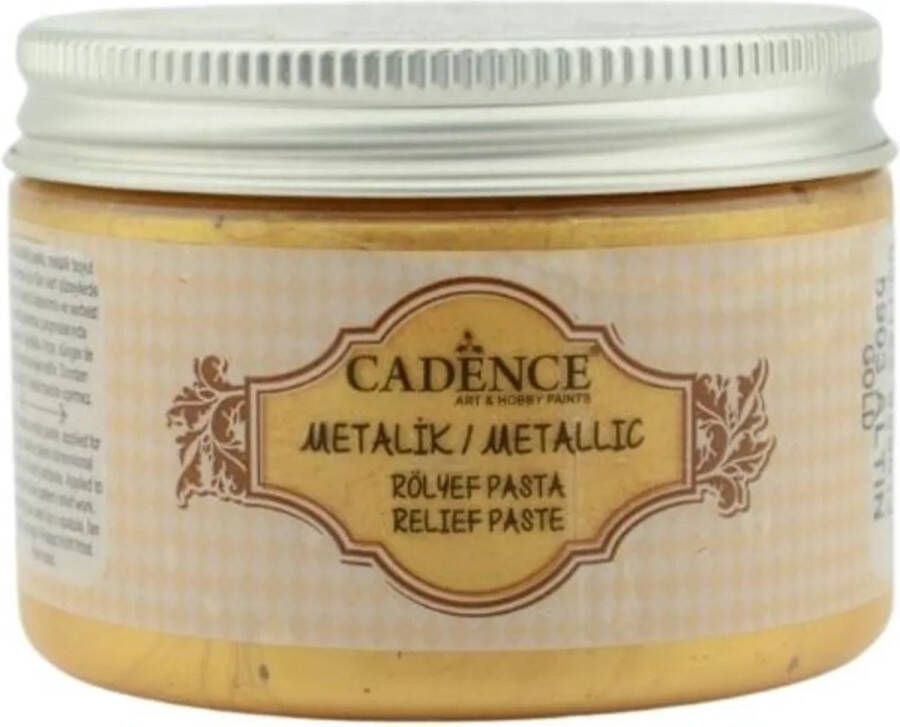 Cadence Textiel Metallic Relief Pasta 150 ml Goud