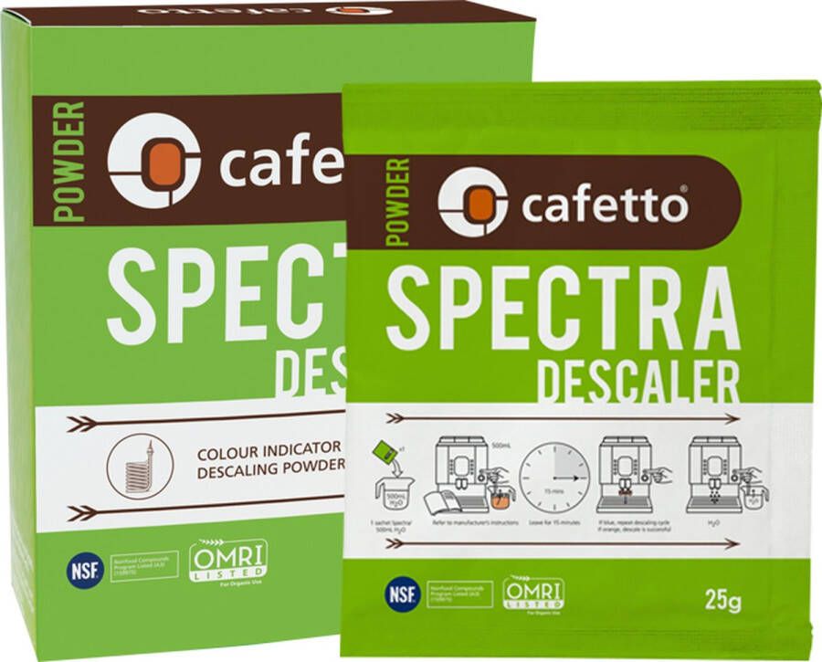 Cafetto Spectra Biologische PH Koffiemachine Ontkalker Sachet 4 x 25 gram