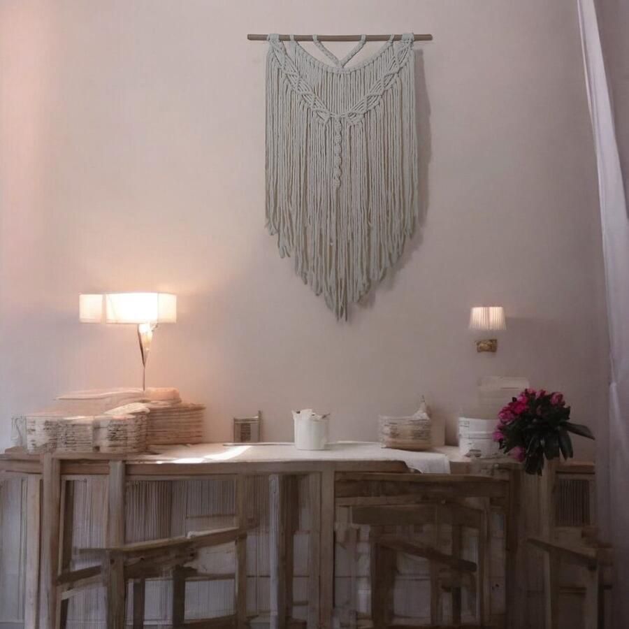 Cafuné Macrame Pakket Bohemian wandkleed Ecru Diy Pakket Volwassenen Muurdecoratie Complete set