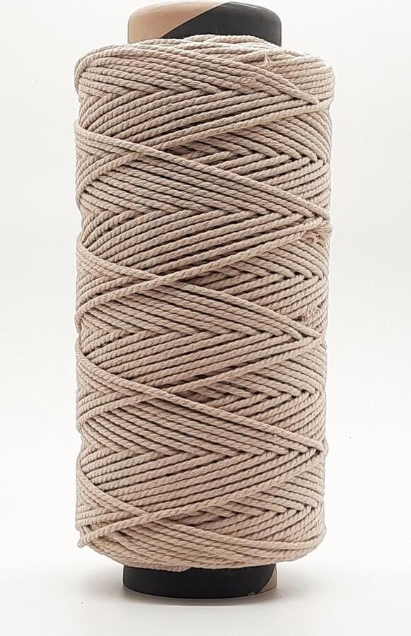 Cafuné Macrame Touw Lux -4 mm-Beige Terracotta-240+205 meter-2400 gr-Gerecycled-Katoen Koord-Plantenhanger-Wandkleed-Sleutelhanger-Dromenvanger-Macrame Koord-Macrame Pakket