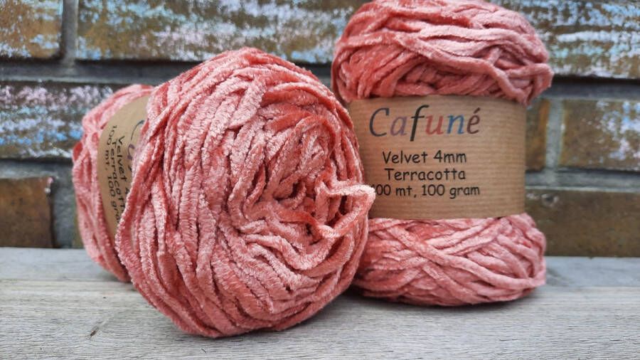 Cafuné Cafune Velvet Terracotta 4 mm Breien Haken Weven