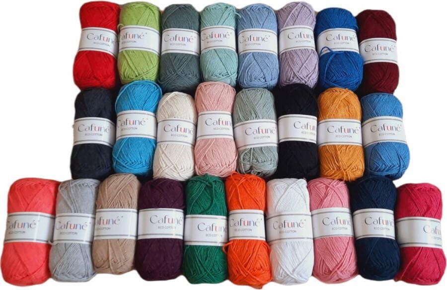 Cafuné Eco Cotton Garen Pakket-26 bollen-2600 gr