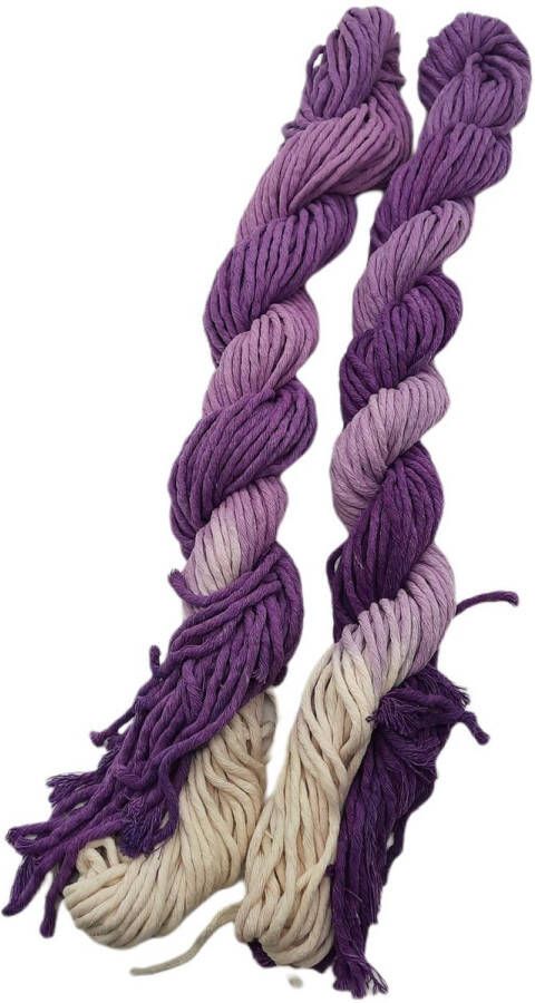 Cafuné Macrame Garen 3mm-Purper-20x2 80mtr-Makkelijk uitkambaar- Gradient touw