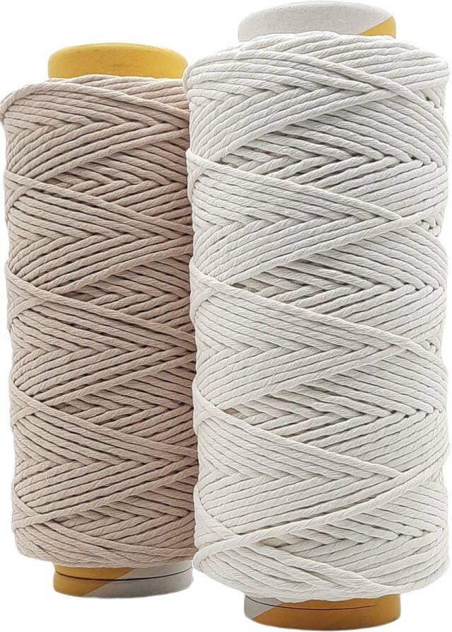 Cafuné Macrame garen Lux -2 kg- 5 mm-beige ecru 205+184 mtr Uitkambaar