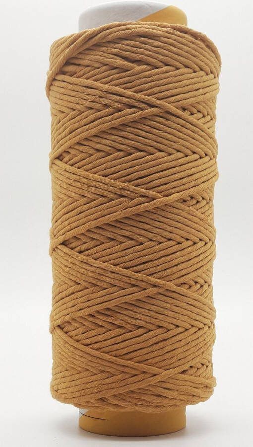 Cafuné Macrame Garen Lux 5 mm Oker 195 mt Uitkambaar Macrame touw