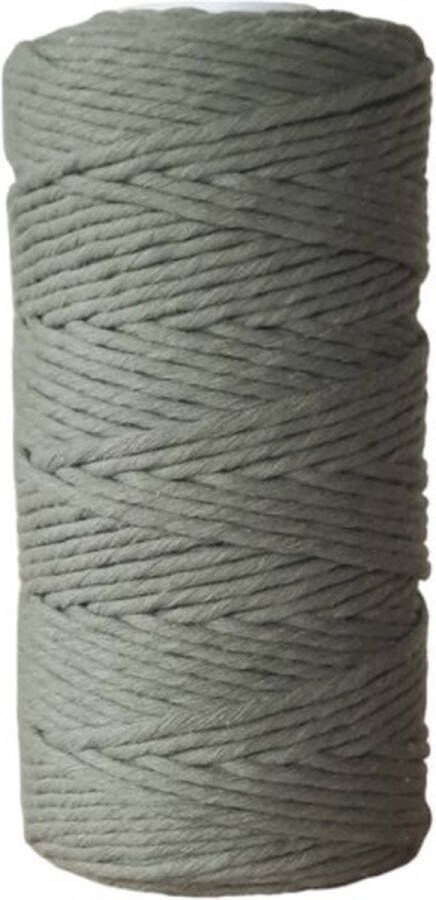 Cafuné Macrame garen Lux-Kaki-3mm–100 meter-Gerecycled katoen-Touw-Koord-Garen-Uitkambaar Macrame touw