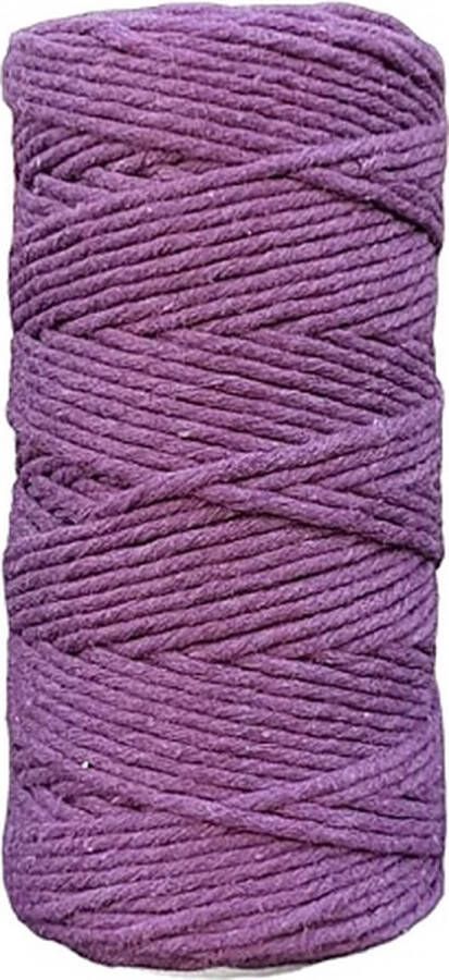 Cafuné Macrame garen Lux -Paars-3mm–100 meter-Gerecycled katoen-Touw-Koord-Garen-Uitkambaar Macrame touw