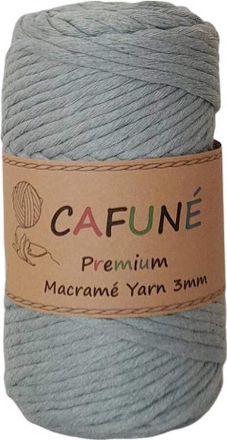 Cafuné Macrame Garen Premium-Eucalyptus-3mm-70 meter-Single Twist-Uitkambaar-Gerecycled katoen-koord