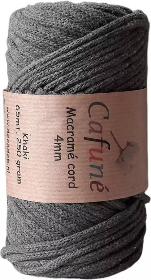 Cafuné Macrame Koord-4mm-Kaki-Klos 65 meter