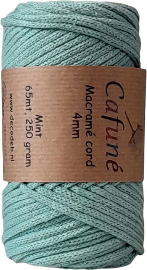 Cafuné Macrame Koord-4mm-Mint-Klos 65 meter