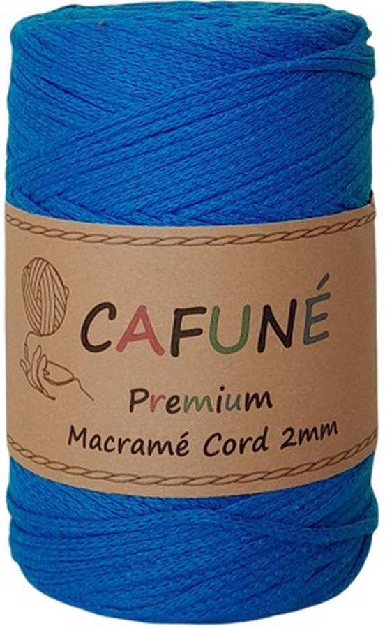 Cafuné Macrame koord Premium -2mm-Turquoise-230m-250 gr-Gevochten koord-Gerecycled katoen-Koord-Macrame-Haken-Touw-Garen