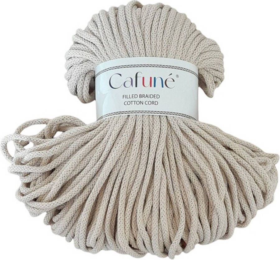Cafuné Macrame koord Premium 5 mm-Beige-100 meter-Koord-Gerecycled Katoen-Touw-Haken-Macramé-Poef-Kussen-Mand