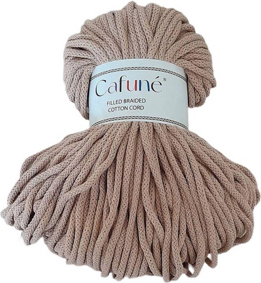 Cafuné Macrame koord Premium -5 mm-Camel-100 meter-Koord-Gerecycled Katoen-Touw-Haken-Macramé-Poef-Kussen-Mand