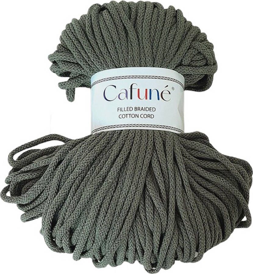 Cafuné Macrame koord Premium -5 mm-Kaki-100 meter-Koord-Gerecycled Katoen-Touw-Haken-Macramé-Poef-Kussen-Mand