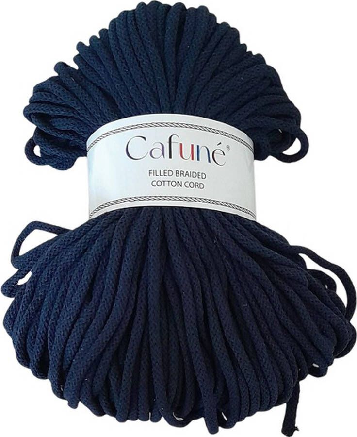 Cafuné Macrame koord Premium -5 mm-Navy-100 meter-Koord-Gerecycled Katoen-Touw-Haken-Macramé-Poef-Kussen-Mand