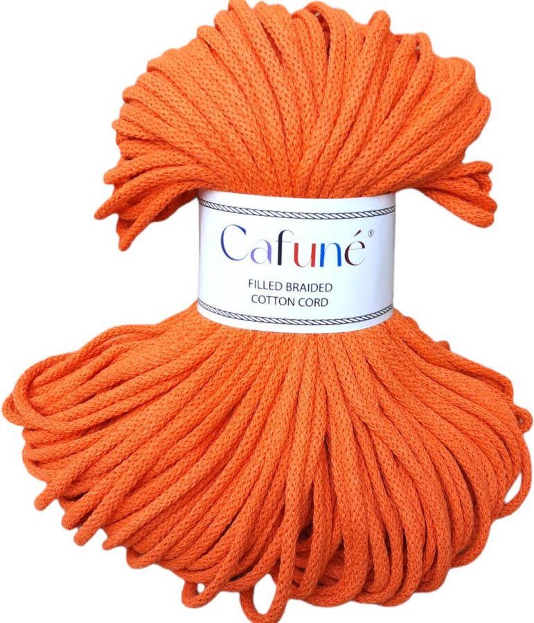 Cafuné Macrame koord Premium -5 mm-Oranje-100 meter-Koord-Gerecycled Katoen-Touw-Haken-Macramé-Poef-Kussen-Mand