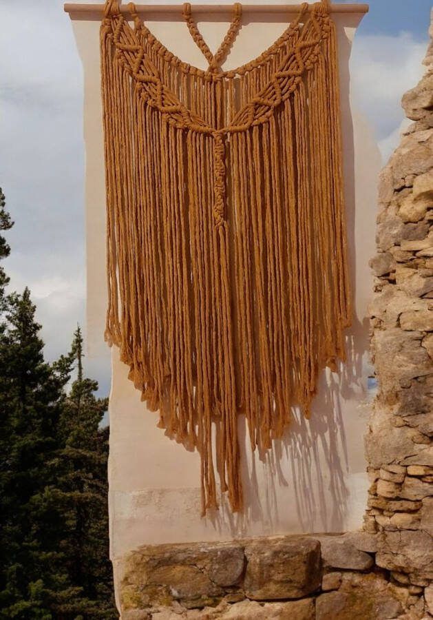 Cafuné Macrame Pakket Bohemian wandkleed Oker Diy Pakket Volwassenen Muurdecoratie Complete set