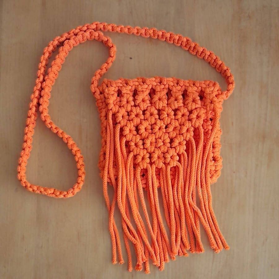 Cafuné Macramé pakket Telefoontas Macrame Koord 5mm DIY kit Crossbody incl. instructievideo