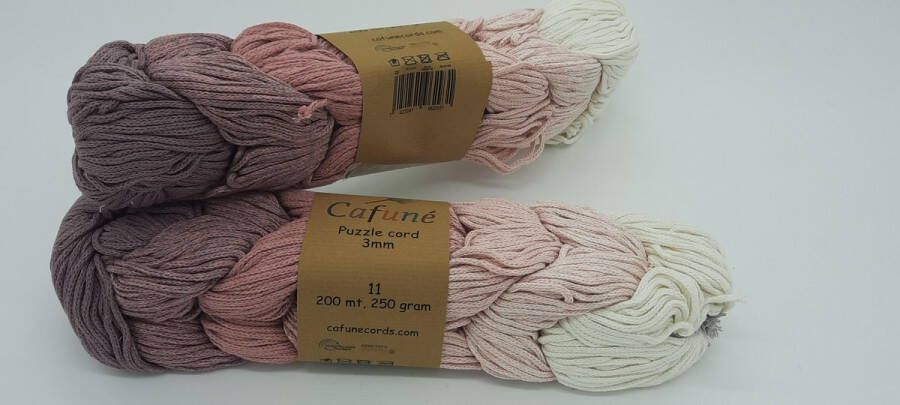 Cafuné Macrame puzzel koord 3mm no 11 Gerecycled katoen breien haken