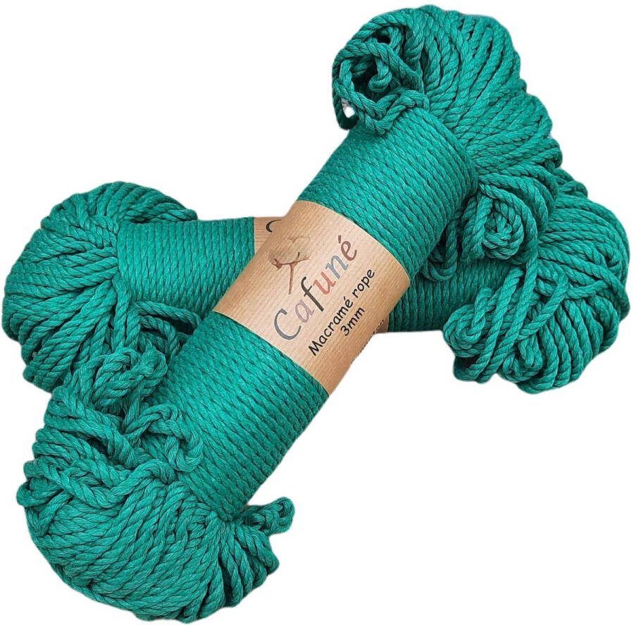 Cafuné Macrame Touw-3 mm-75 m-250gr-Benneton-Katoen Touw-Gerecycled-Koord-Plantenhanger-Wandkleed-Sleutelhanger-Dromenvanger-Macrame Pakket