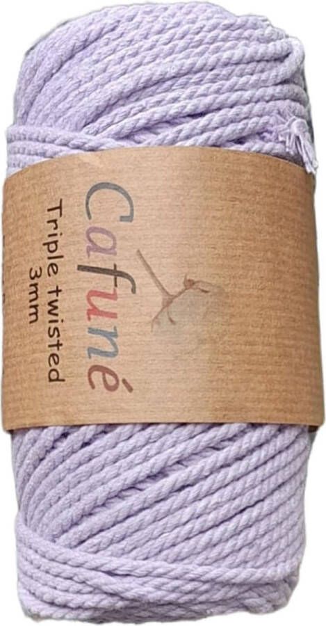 Cafuné Macrame Touw-3mm-60m-Lila-250gr-Gerecycled Katoen-Plantenhanger-Dromenvanger-Sleutelhanger-Koord-Wandkleed