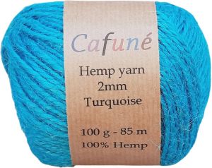 Cafuné macramé touw-Jute Hennep-2mm-turquoise-85m-100g-jute touw