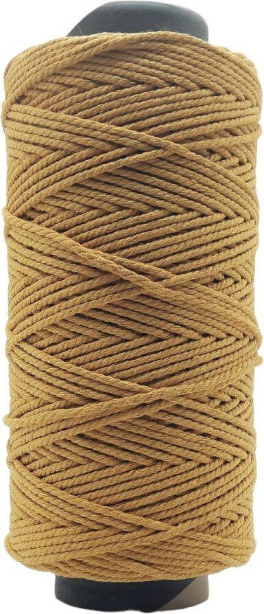 Cafuné Macrame Touw Lux -1200 gr-4 mm-Ecru Oker 199+220mtr--Gerecycled-Katoen Koord-Plantenhanger-Wandkleed-Sleutelhanger-Dromenvanger-Macrame Koord-Macrame Pakket