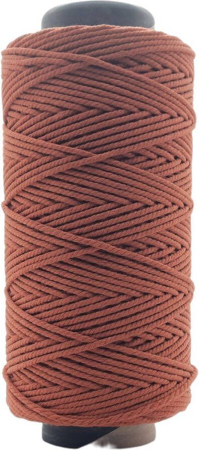Cafuné Macrame Touw Lux -1200 gr-4 mm Terracotta 205 mt Gerecycled-Katoen-Koord-Plantenhanger Wandkleed-Dromenvanger-Macrame pakket