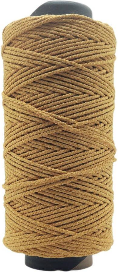 Cafuné Macrame Touw Lux -220 meter-1200 gr-4 mm-Oker-Gerecycled-Katoen Koord-Plantenhanger-Wandkleed-Sleutelhanger-Dromenvanger-Koord-Macrame Pakket
