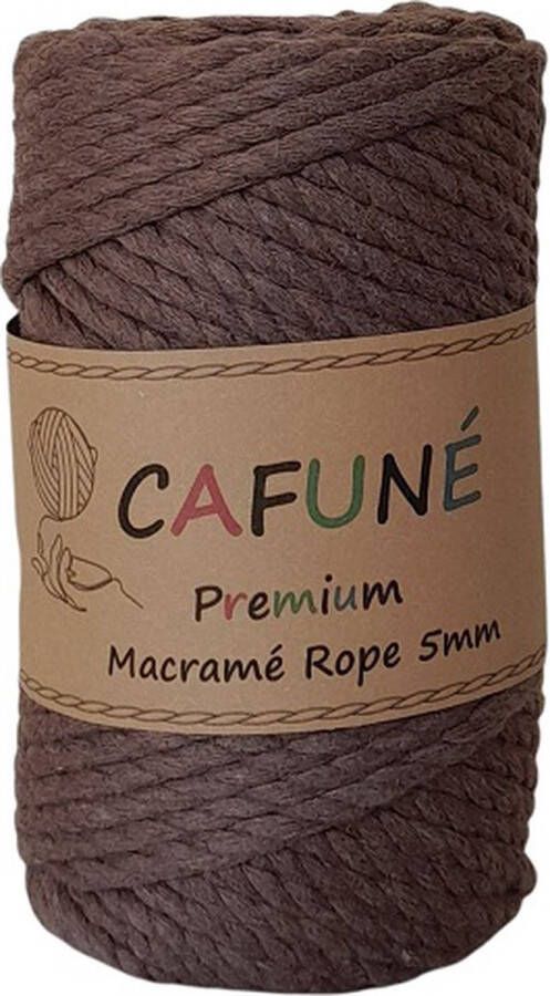 Cafuné Macrame Touw-Premium -Roestbuin-5mm-40 meter-Gerecycled Katoen-Koord-Garen-Triple Twist-Macramé-Uitkambaar