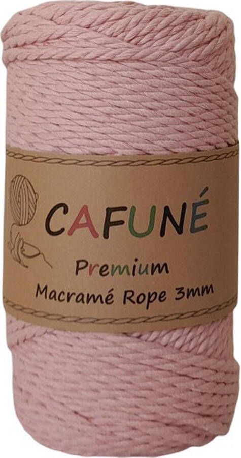 Cafuné Macrame Touw Premium -Zalm Roze- 3mm 60 meter Plantenhanger-Wandkleed-Sleutelhanger-Katoen koord Macrame Pakket