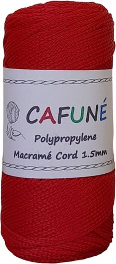 Cafuné Polypropyleen 1.5mm macramé koord-Rood- PP3 Haken Macrame Tas maken