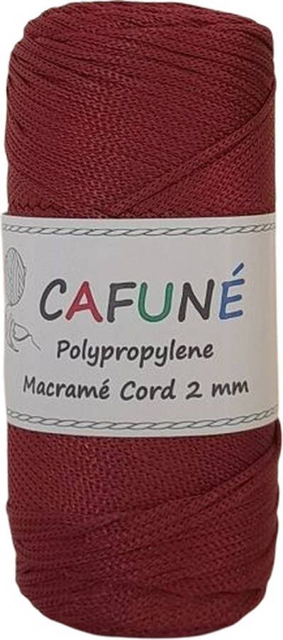 Cafuné Polypropyleen 2mm Bordeaux Macramé koord PP4 Haken Macramé Paracord Polyester