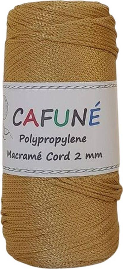 Cafuné Polypropyleen 2mm Goud Macramé koord PP4 Haken Macramé Paracord Polyester