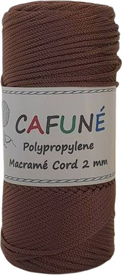 Cafuné Polypropyleen 2 5mm macramé koord Kastanje PP4 Haken Macrame Tas maken