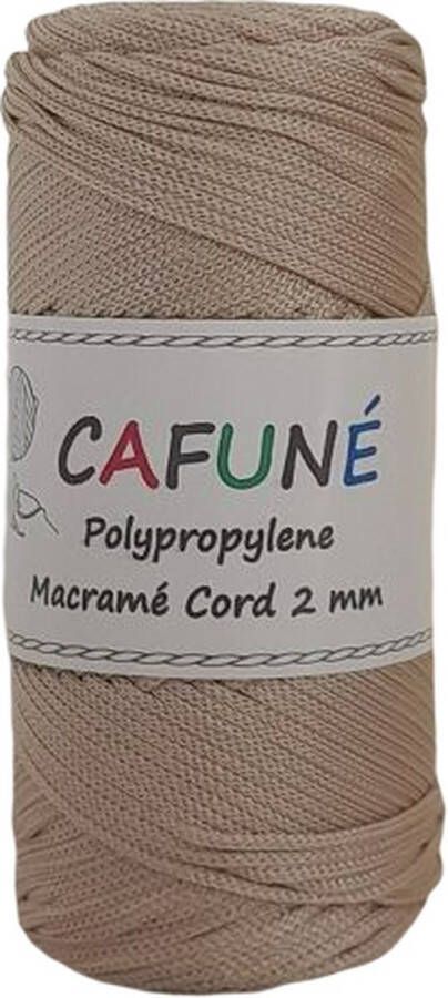 Cafuné Polypropyleen 2mm Milky Coffee Macramé koord PP4 Haken Macramé Paracord Polyester