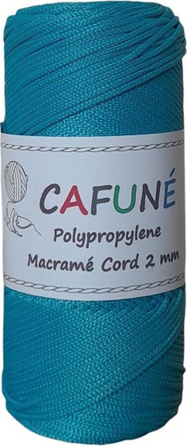Cafuné Polypropyleen Macrame koord 2mm Turquoise Macramé koord PP4 Haken Macramé Paracord Polyester