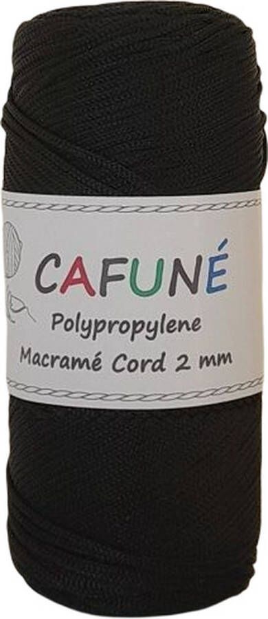 Cafuné Polypropyleen 2mm Zwart Macramé koord PP4 Haken Macramé Paracord Polyester