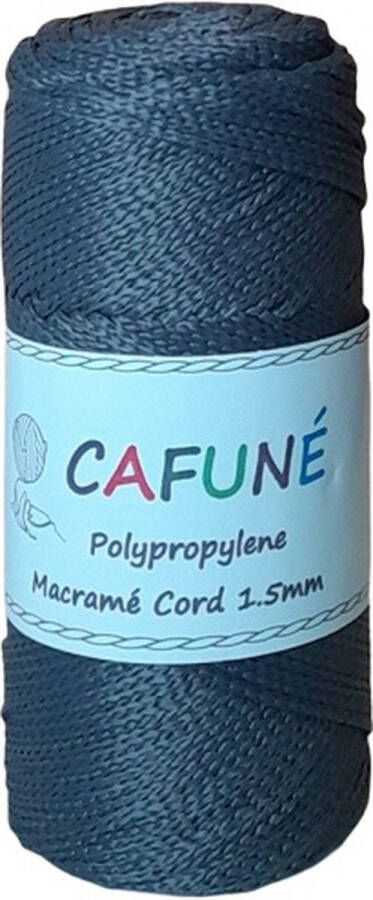 Cafuné Polypropyleen Macrame Koord- 1.5mm- Donkergrijs- PP3 Haken Macrame Tas maken
