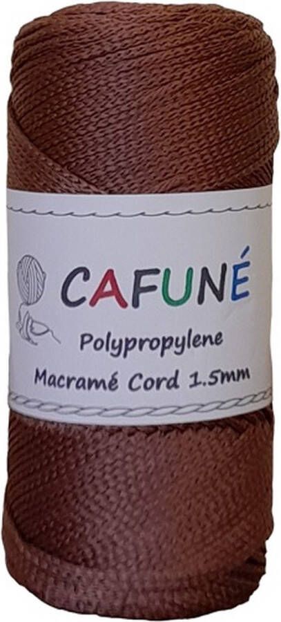Cafuné Polypropyleen Macrame Koord- 1.5mm Kastanje- PP3 Haken Macrame Tas maken
