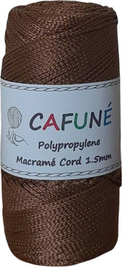 Cafuné Polypropyleen Macrame Koord- 1.5mm- Koffie- PP3 Haken Macrame Tas maken