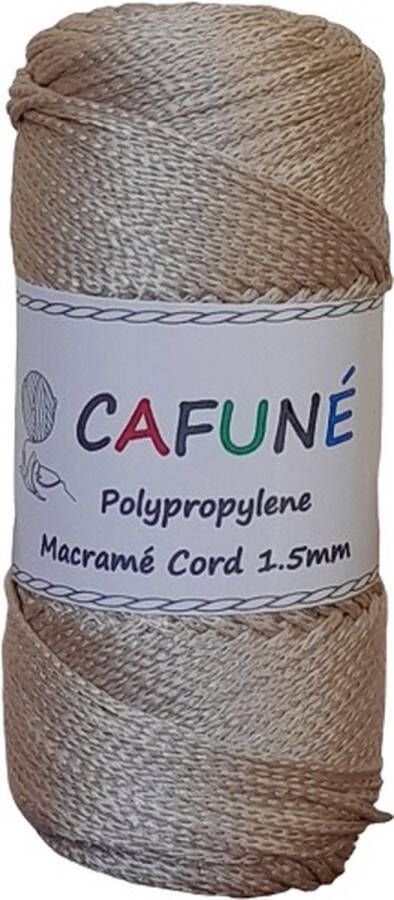 Cafuné Polypropyleen Macrame Koord- 1.5mm-Lichtbeige- PP3 Haken Macrame Tas maken