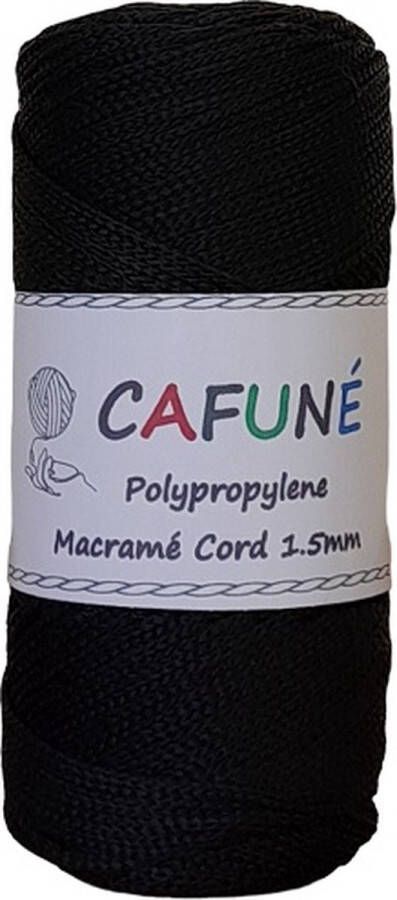 Cafuné Polypropyleen Macrame Koord- 1.5mm-Zwart- PP3 Haken Macrame Tas maken