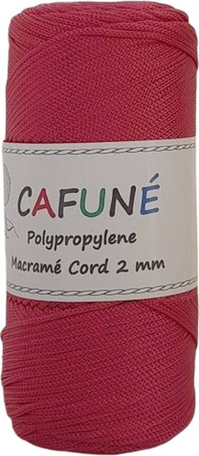 Cafuné Polypropyleen Macrame koord 2mm Fuchsia PP4 Haken Macramé Paracord Polyester