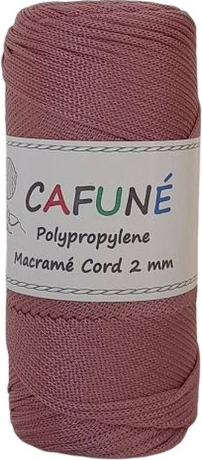 Cafuné Polypropyleen Macrame koord 2mm Oud Roze PP4 Haken Macramé Paracord Polyester