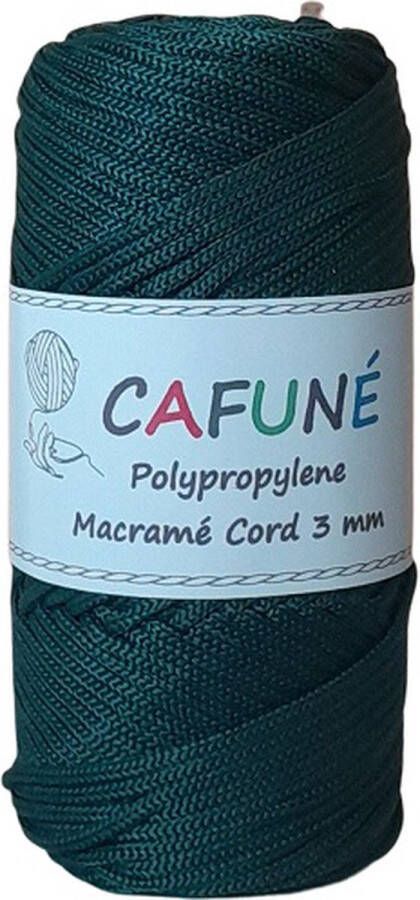 Cafuné Polypropyleen Macrame Koord Donkergroen 3mm PP6 gevlochten koord Haken Macrame Tas maken